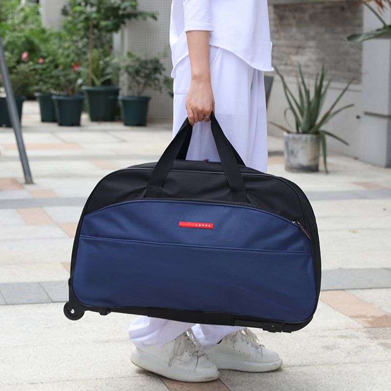 Carry-On 2-Wheeled Rolling Duffle Bag With Luggage Tag Blue