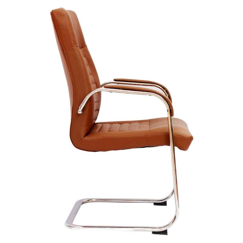 Office Chairs - Visitor PU Leather Finish - Brown
