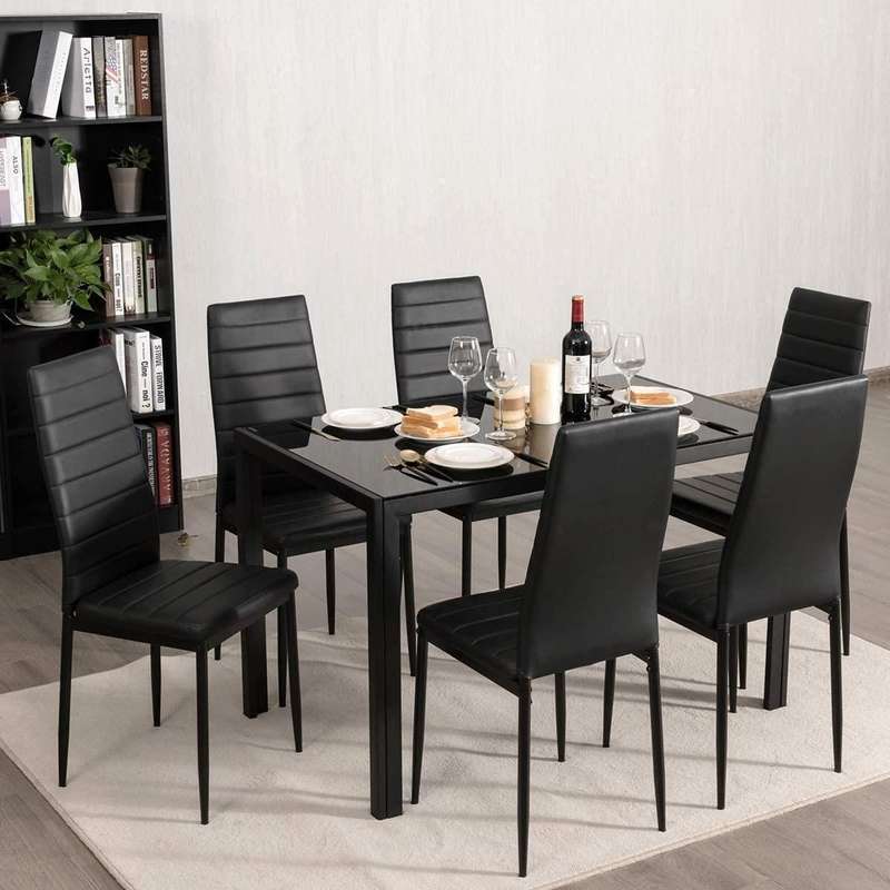 Dining Room Chairs - 6 Pack - Faux Leather Cover