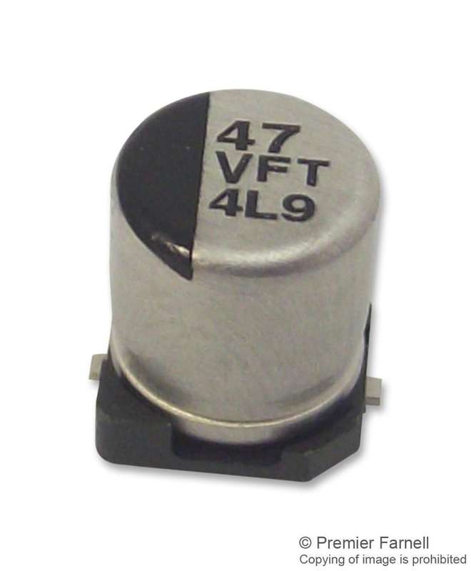 Panasonic (EEEFT1V470AR) SMD Aluminium Electrolytic Capacitor, 47 µF, 35 V