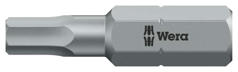 Wera (05056310001) Hex Driver Bit, Hex, 2.5mm Bit, 25 mm Overall