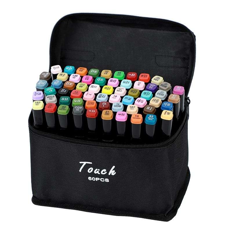 60 Pieces Of Double Head Alcohol Oil Color Art Marker Set