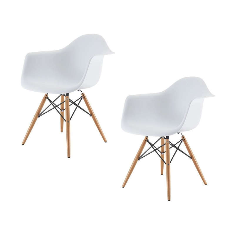 Modern Bucket Chairs For Living Or Dining Areas - White - 4 Pack