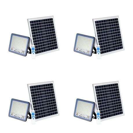Ecomlight-IP67 LED Solar Flood Light with Remote 200W - 4 Pack