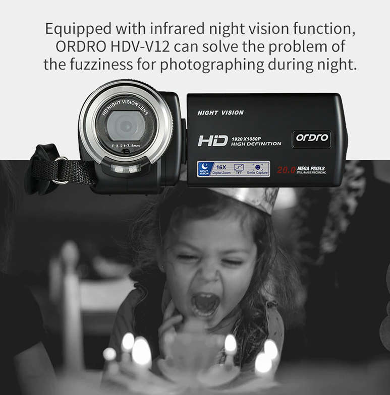3 Inch TFT 16X Digital 4K High Definition Video Camera Recorder Q-DV16X