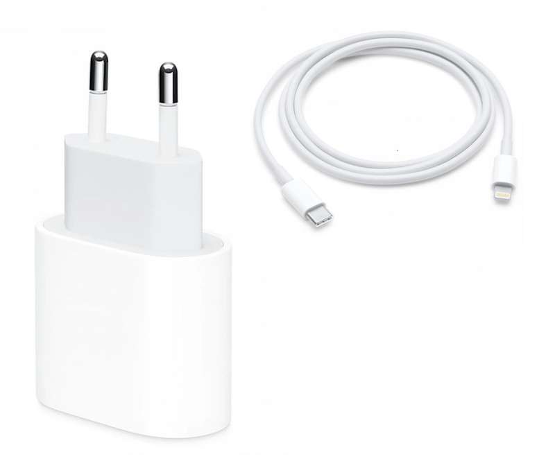 iPhone Fast Charger Kit - 20W PD Adapter & 1m USB-C to Lightning Cable