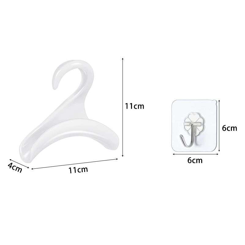 DHAO 5 Pack Heavy Duty Self Adhesive Hooks With Purse Hanger Hook - White