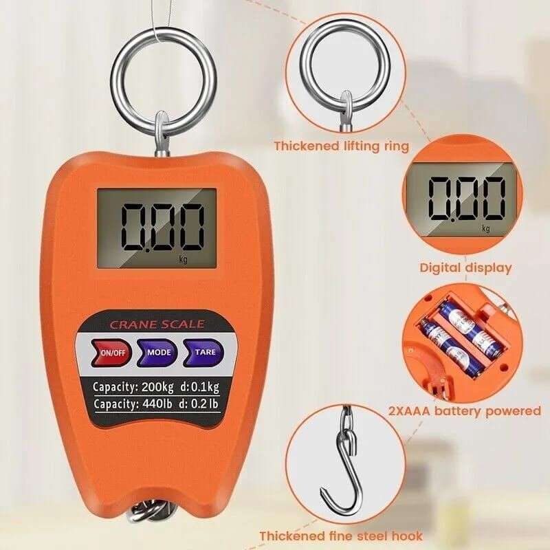 Medium Crane Scale Portable 200 kg/400 lb Heavy Duty Digital Hanging Scales