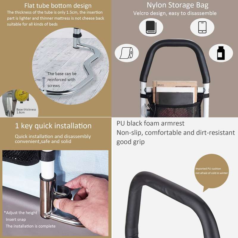 Adult Bedside Assist Bar Guardrail Rail