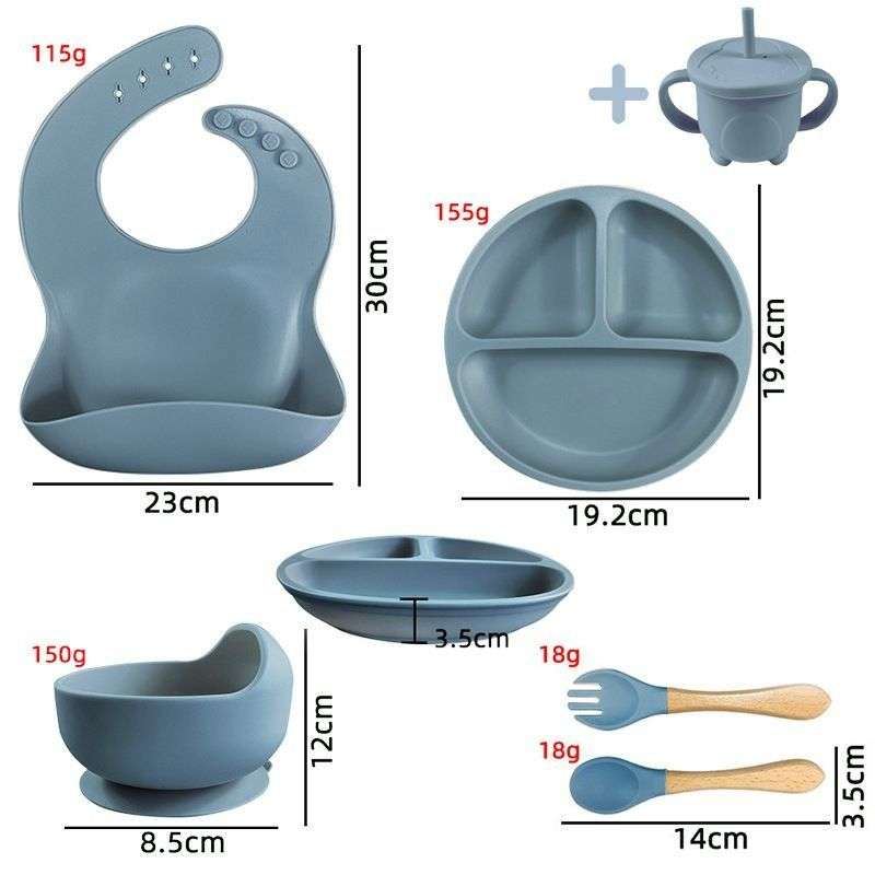 BPA Free Silicone Baby Feeding Set -10pcs