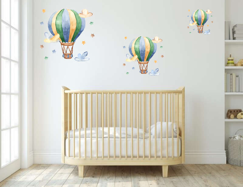 Wall Vinyl stickers - Hot air balloons - Nursery Room Wall