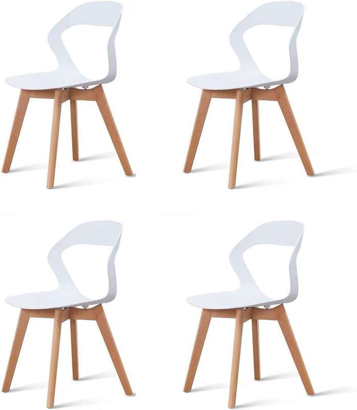 Plastic Kitchen Chair 4 Pack - White