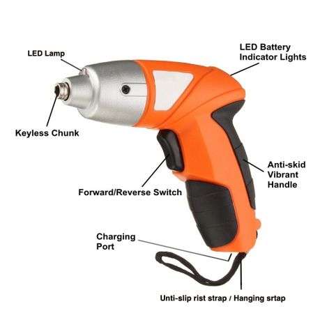 LIDUO - 13pc Cordless Screwdriver Set / 4.8V Cordless Screwdriver Kit