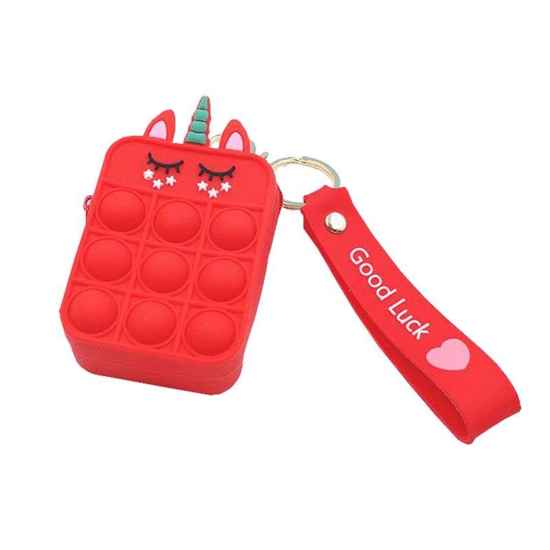 Mini Coin Purse Push Bubbles Fidget Toys For Adults Boys Girls - Strawberry