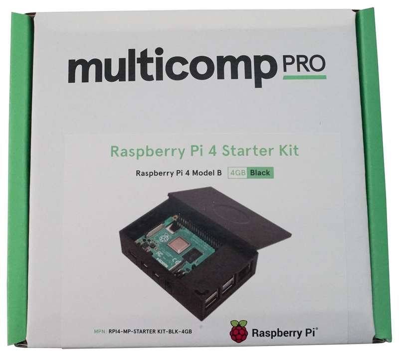 Multicomp Pro RPI4-MP-STARTER KIT-BLK-4GB Raspberry Pi 4B Starter Kit