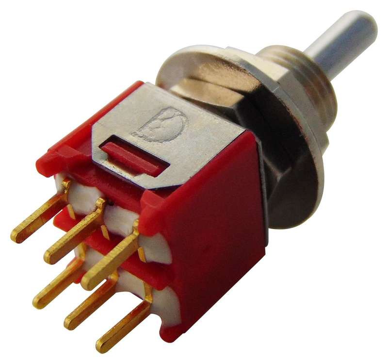 Multicomp Pro (2MD6T1B5M2RE) Toggle Switch, On-On-On, DPDT, Non Illuminated