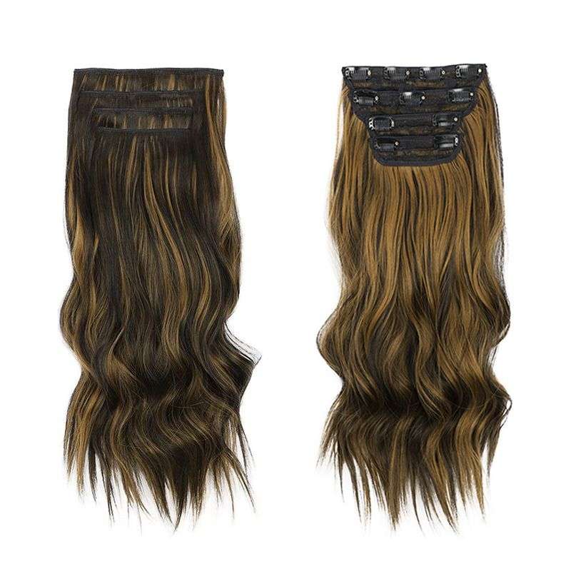 50cm Curly Wavy Long 4 PCS Set Thick Clip In On Hair Extensions - 9#