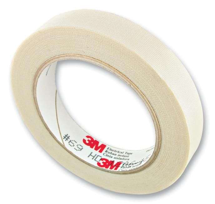 3M (69 6MM) Electrical Insulation Tape, Glass Cloth, White, 6 mm x 32.9 m