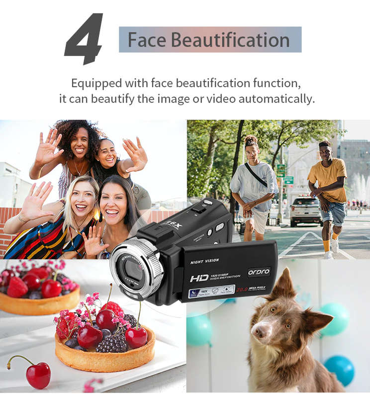 3 Inch TFT 16X Digital 4K High Definition Video Camera Recorder Q-DV16X