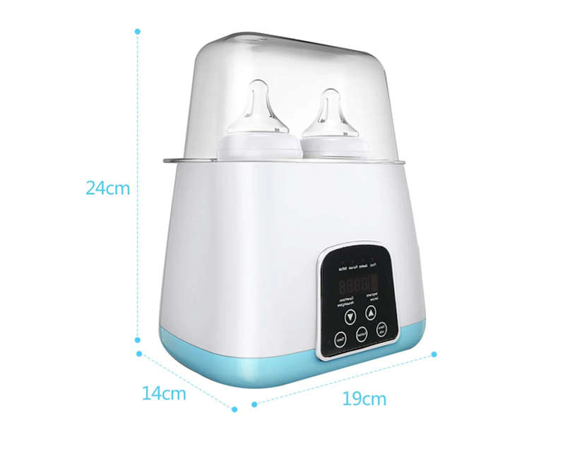 Smart thermostat Double Bottle Baby Food Heater for Breast Milk Or formula - 500 ml White Bottle