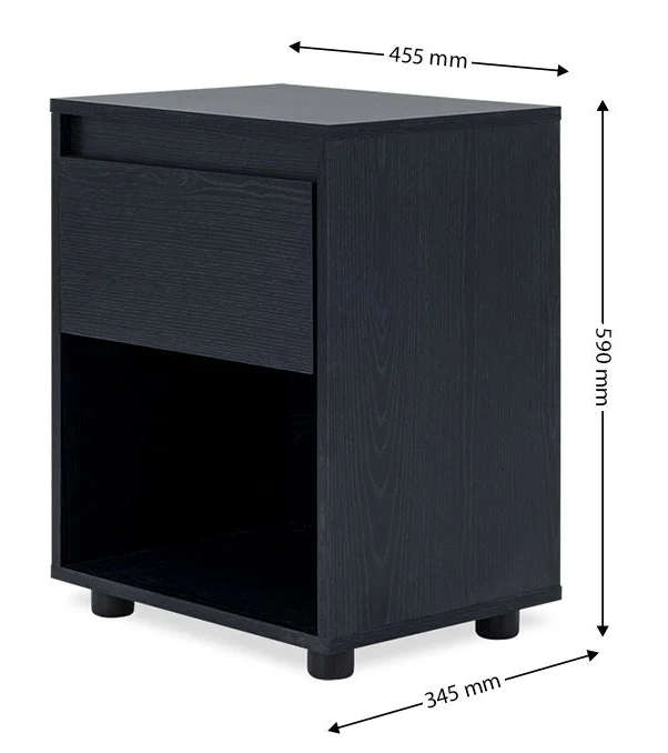 Nightstand End Table with Open Shelf