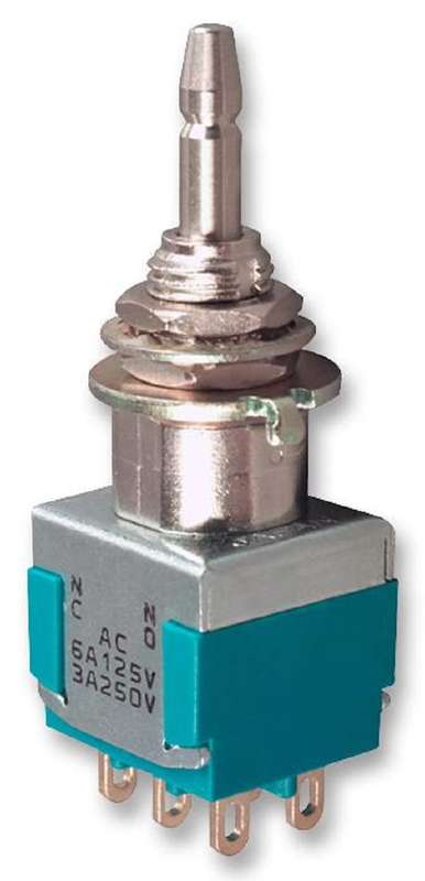 Knitter-Switch (MPA206R) Pushbutton Switch, MPA, 6.4 mm, DPDT,