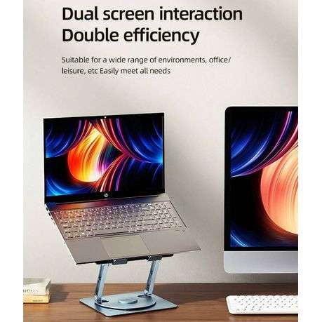 HP - Anti-Slip Laptop Stand With 360 Rotating Base - Dark Grey