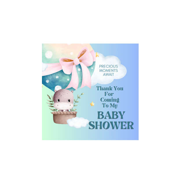 Baby Shower Thank You Stickers - Pack of 50