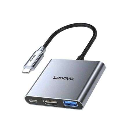 LENOVO - High-Speed Aluminum Alloy USB Hub - Grey