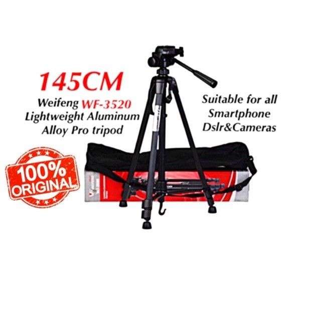 WT- 3520 Aluminium Tripod, Universal Lightweight Tripod with Carry Bag