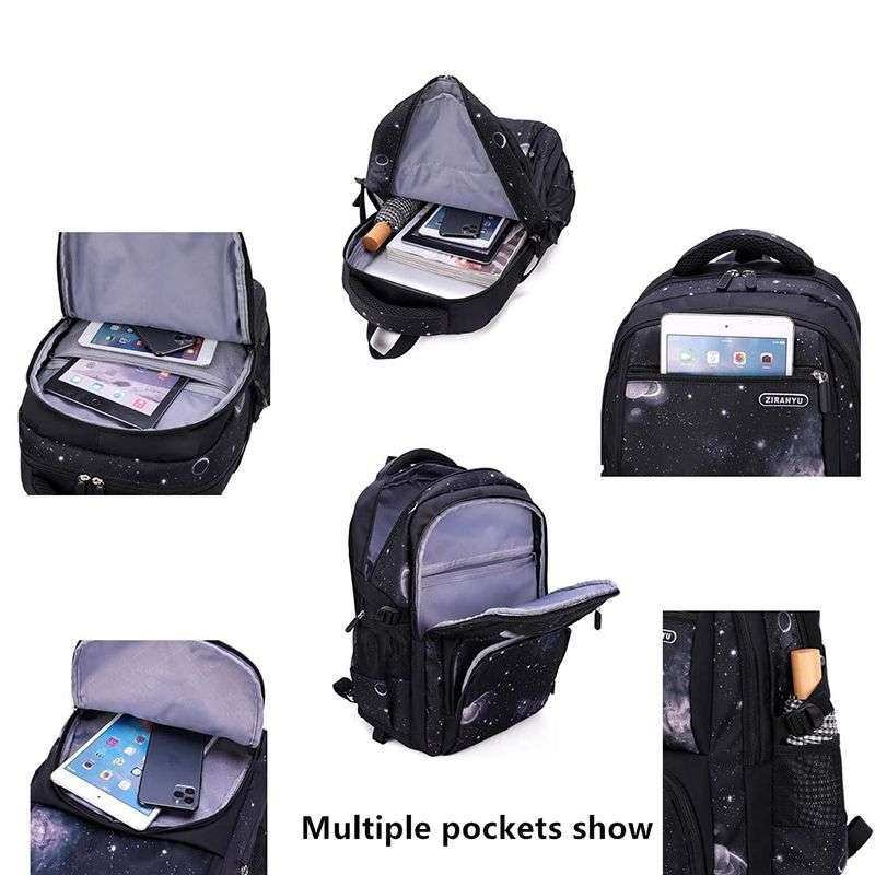 3 Piece Rolling Backpack Set Trolley Preschool Bags For Students - Blue