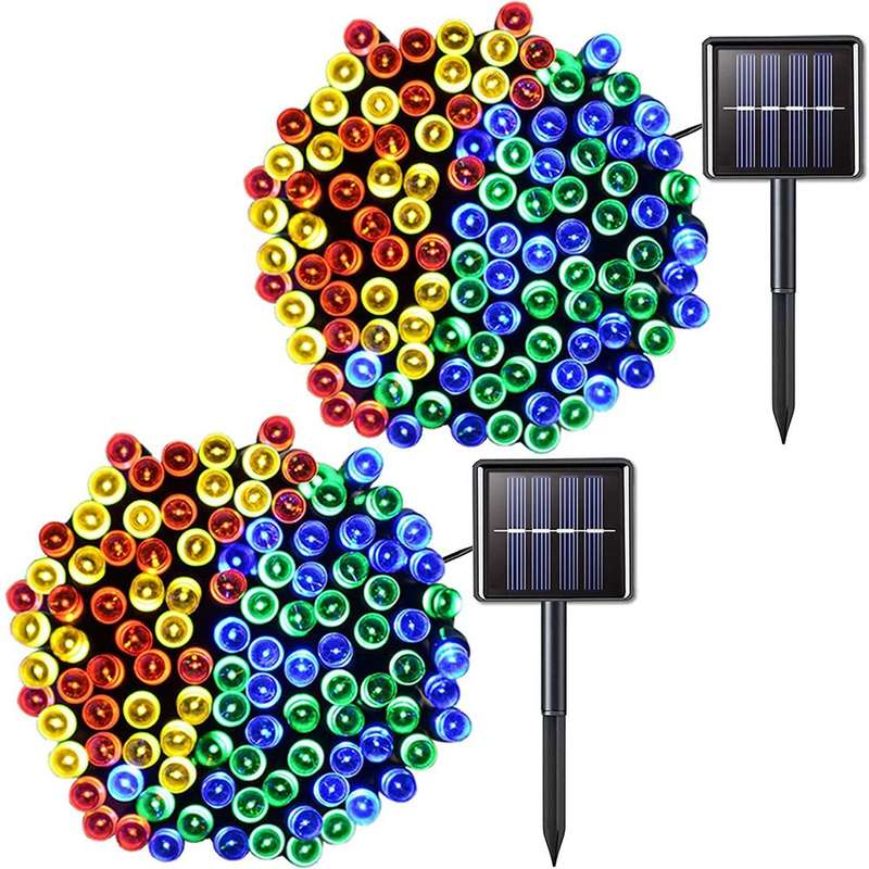 2 Pack String Lights Fairy Lights Solar 10m -100 LED Bulbs Christmas Lights - Multicolor