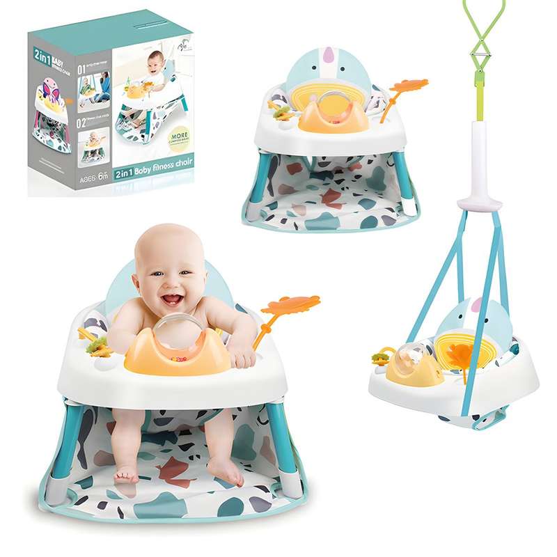 2-in-1 Baby Fitness Dining Swing Chair Activity Seat Doorway Jumper