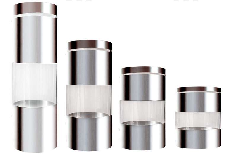 Royal Homeware 4 Piece Glass Jar Canister set with Stainless Steel Body - Silver