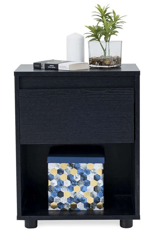 Nightstand End Table with Open Shelf