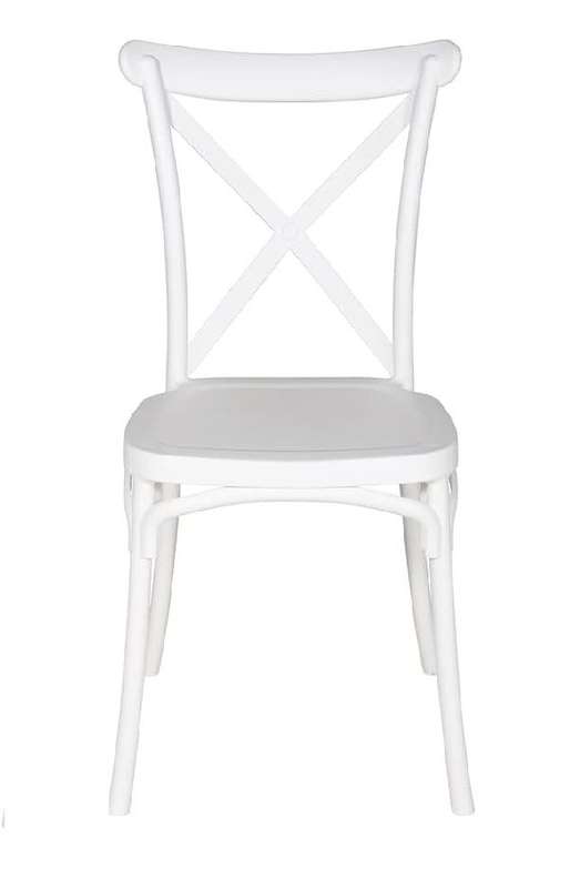 Classic Cross Back Dining Chair - 1 Pack - White