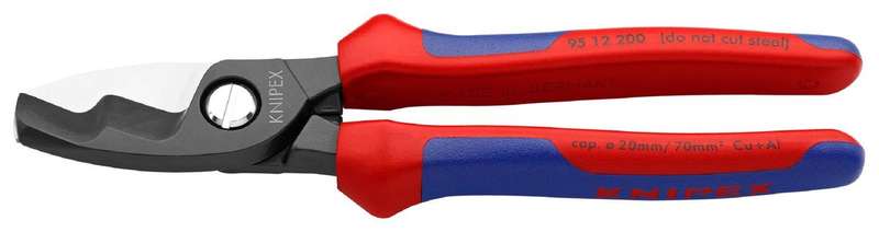 Knipex (95 12 200) Cable Cutter, 70mm Capacity, Dual-Component Grips, 200mm