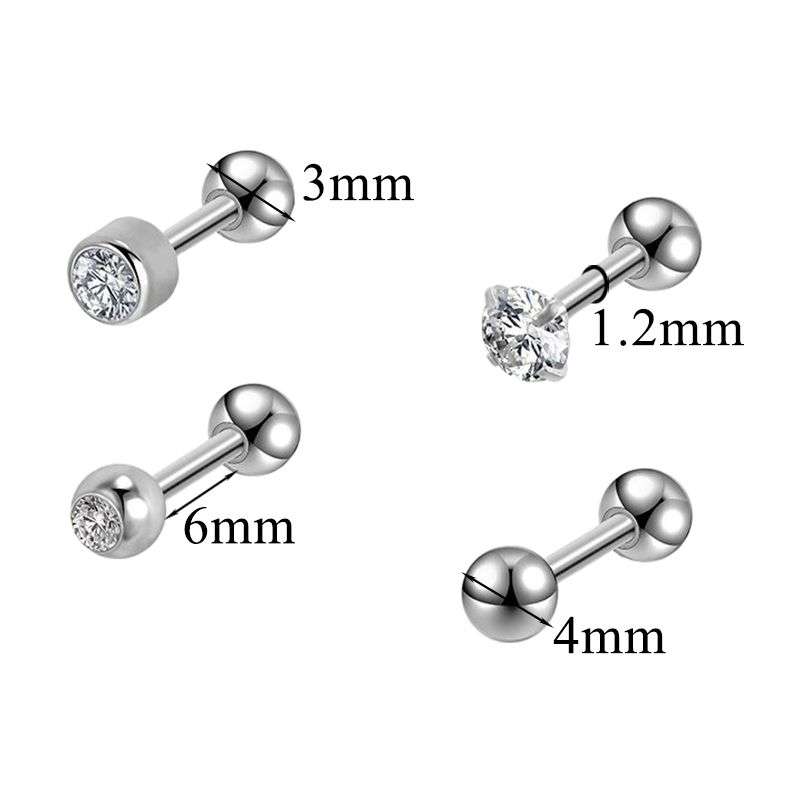 15 Pieces 16G Cartilage Earring Steel Cartilage Stud Earring Hoop Set
