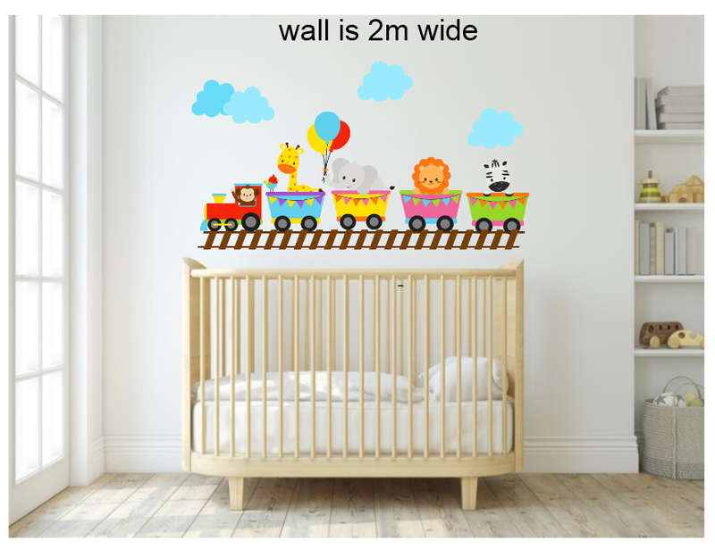 Safari  Animal Train Wall Vinyl Sticker