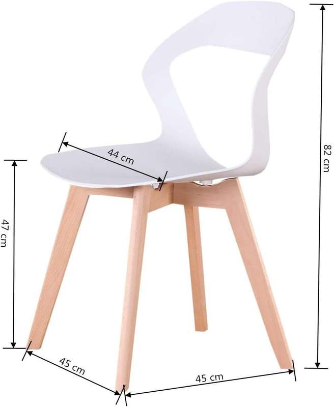 Plastic Kitchen Chair 4 Pack - White