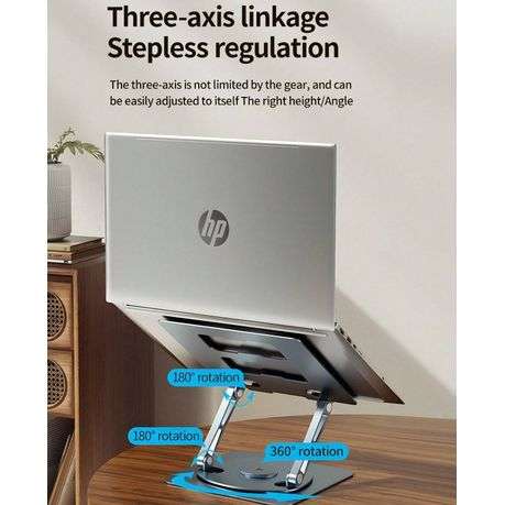 HP - Anti-Slip Laptop Stand With 360 Rotating Base - Dark Grey