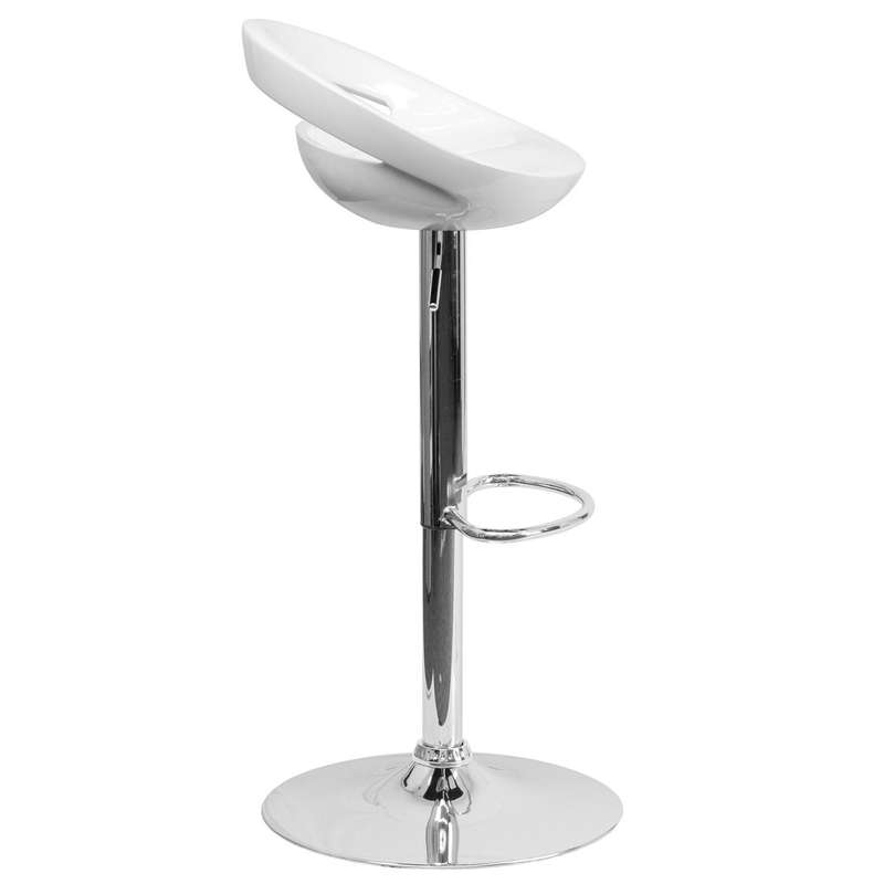 Cut Out Bar Stool Glossy - White