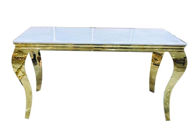 Marble Dining Table - Gold