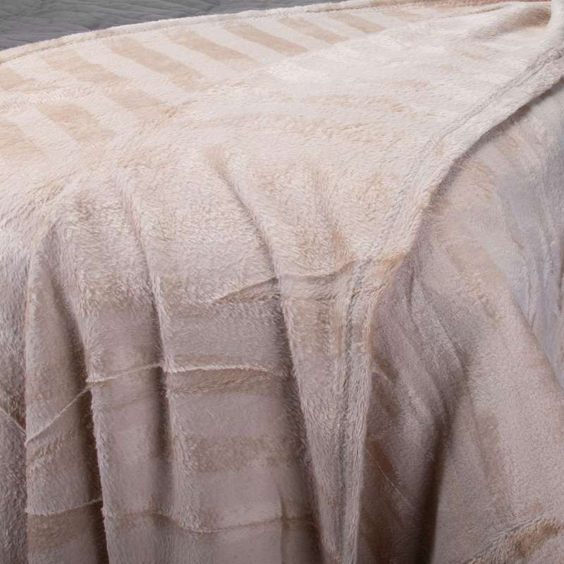 FLEECEX Lightweight Summer Fleece Blanket & Throw-Beige
