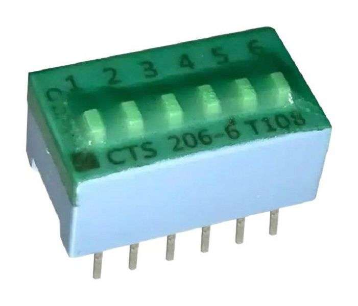 Cts (206-6ST) DIP / SIP Switch, SPST, 50 V, 100 mA