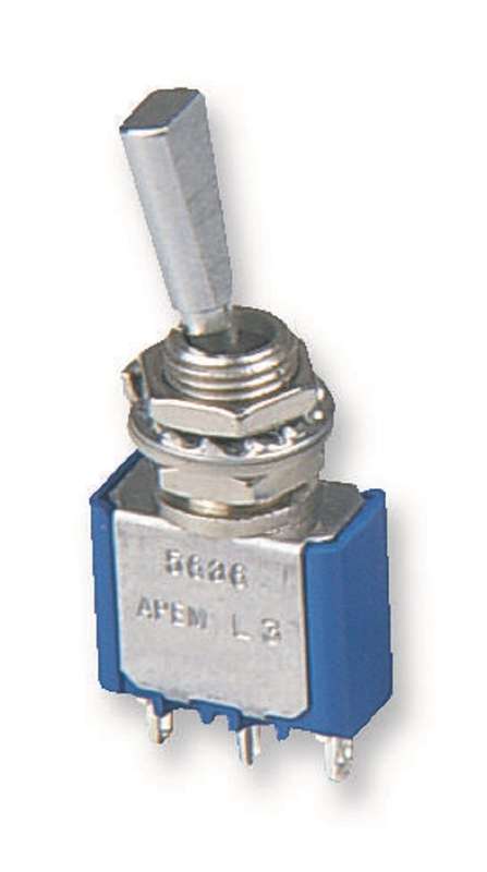 Apem (5638A9) Toggle Switch, (On)-Off-On, SPDT, Non Illuminate