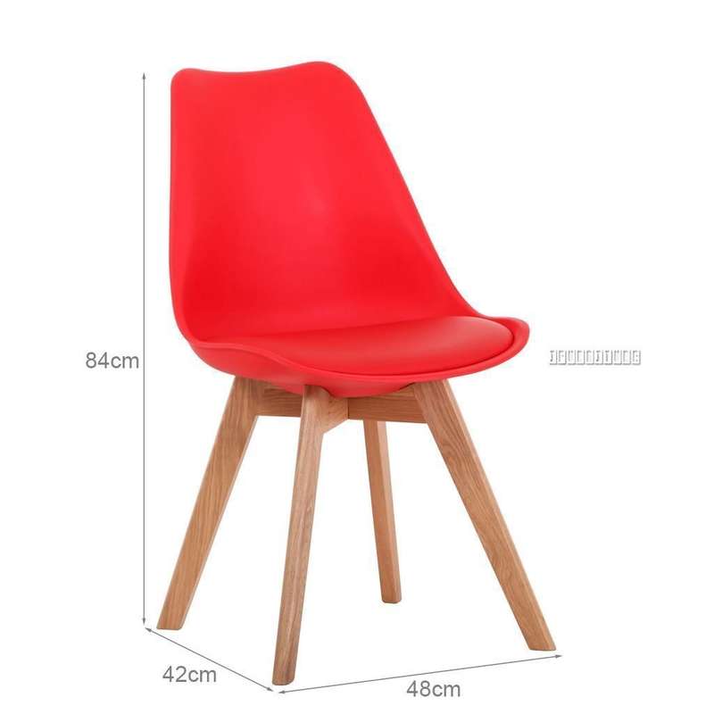 Dining Sets - Rectangular Dining Table with Four Padded Red Chairs - Black, Red