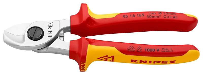 Knipex (95 16 165) Cable Cutter, 50mm Capacity, Chrome Plated