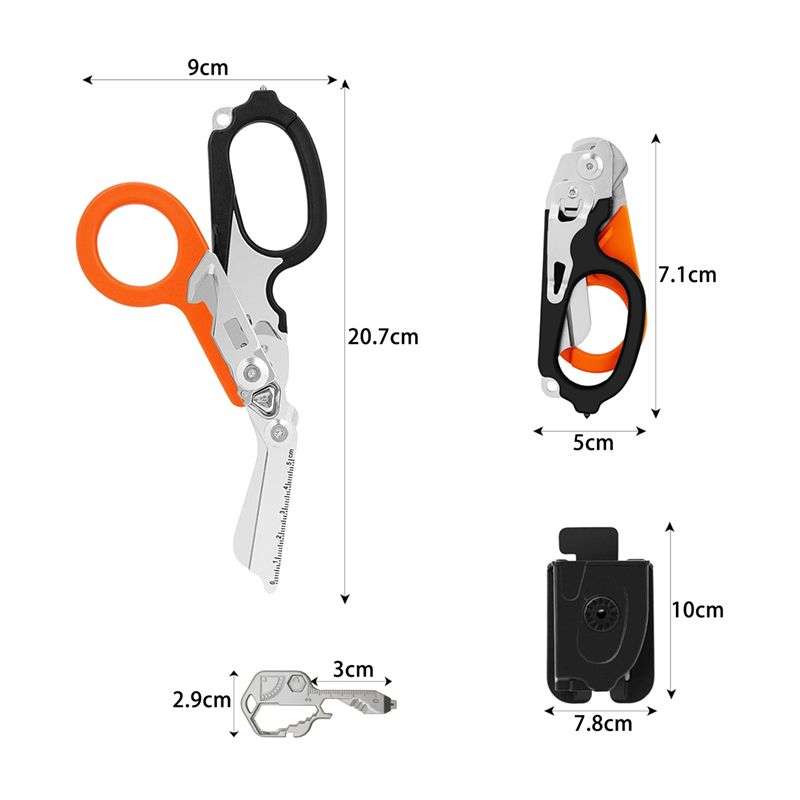 Multi-Function Foldable Emergency Response Medical Scissors