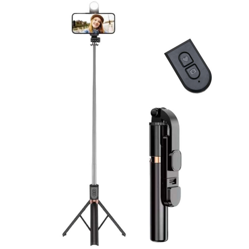 Phone Tripod Stand, Strechable Tripod Led Light With Bluetooth Remote -1.3m